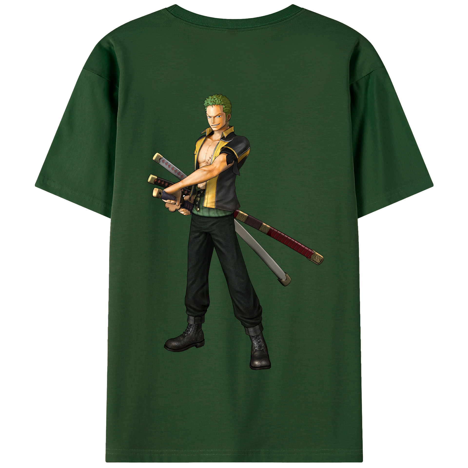 ワンピース ロロノア・ゾロ ONE PIECE Roronoa Zoro 綿100％半袖Tシャツ（背面プリント）